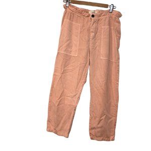 athe Vanessa Bruno pink peach lycocell cropped Paperbag pants 38 4 28"